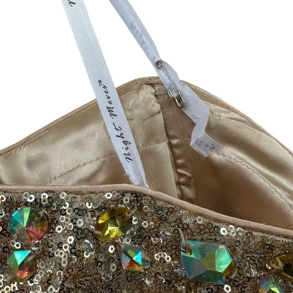 Night Moves by ALLURE Gold Sequin Evening Flapper Gatsby Sleeveless Dress, 10 - Picture 9 of 15